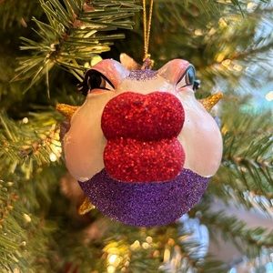 KATHERINE'S COLLECTION KISSING FISH ORNAMENT - Purple Puffer
